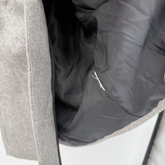 H&M Grey Wool Blend Button Front Peacoat Jacket Coat Size US 4 Preppy - Picture 7 of 11